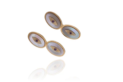 Gemelli con madreperla e pietre - Asta Preziosi