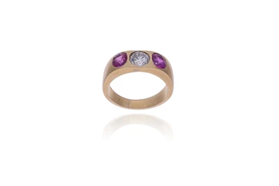 Anello con diamante e rubini - Asta Preziosi Online