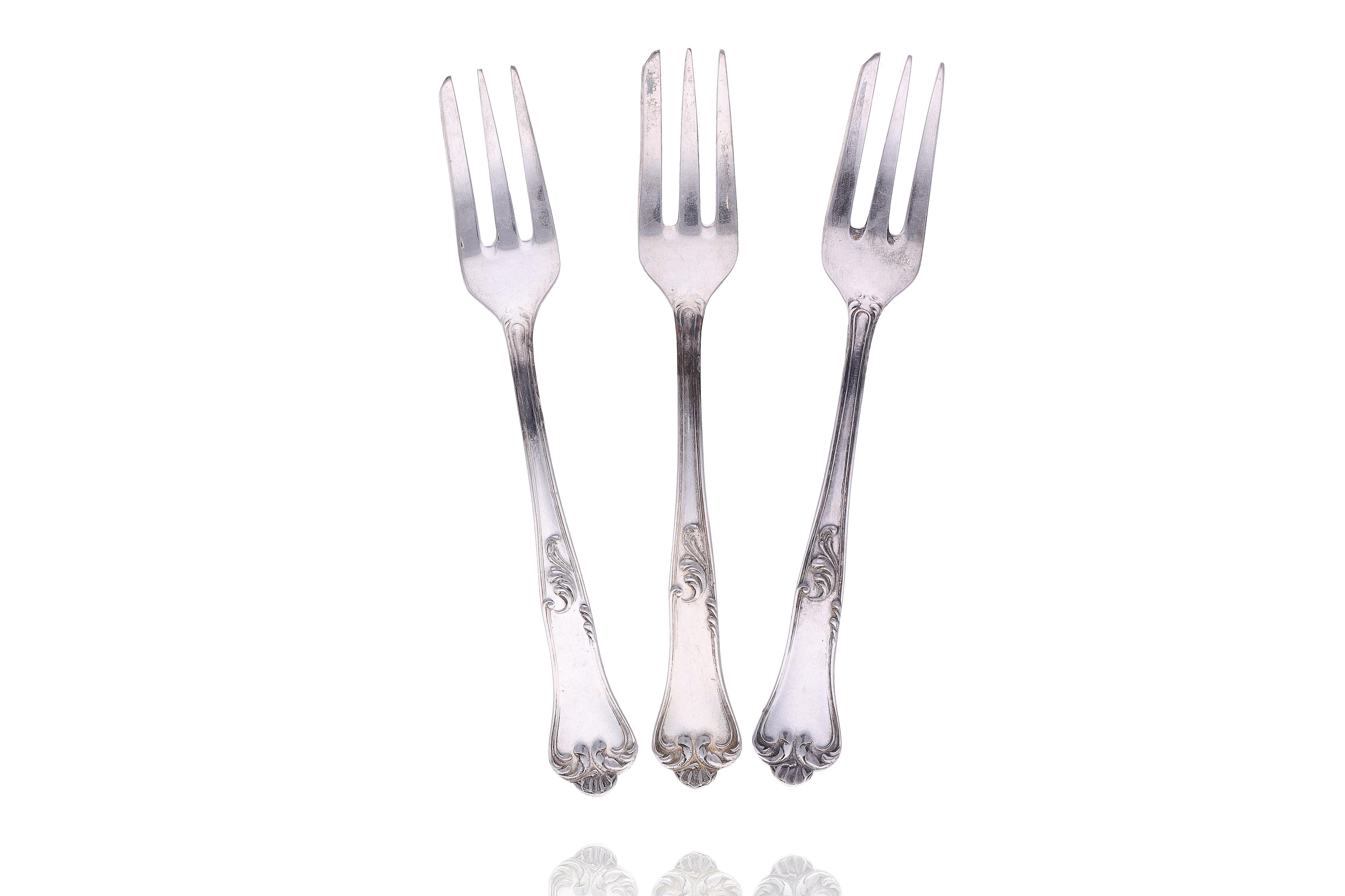 Undici forchettine da torta in argento - Asta Preziosi