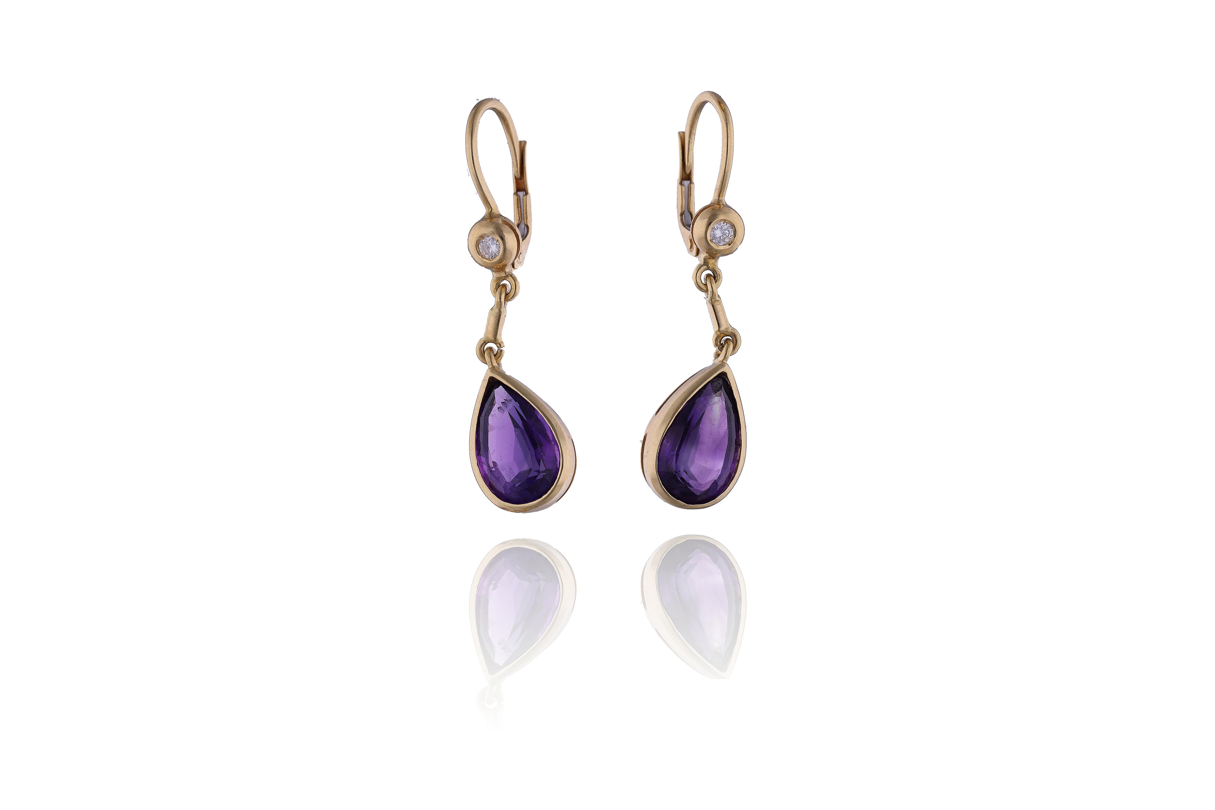 Orecchini con ametiste e diamanti - Asta Preziosi Orecchini con ametiste e diamanti - Asta Preziosi