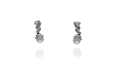 Orecchini con perle coltivate e pietre - Asta Preziosi