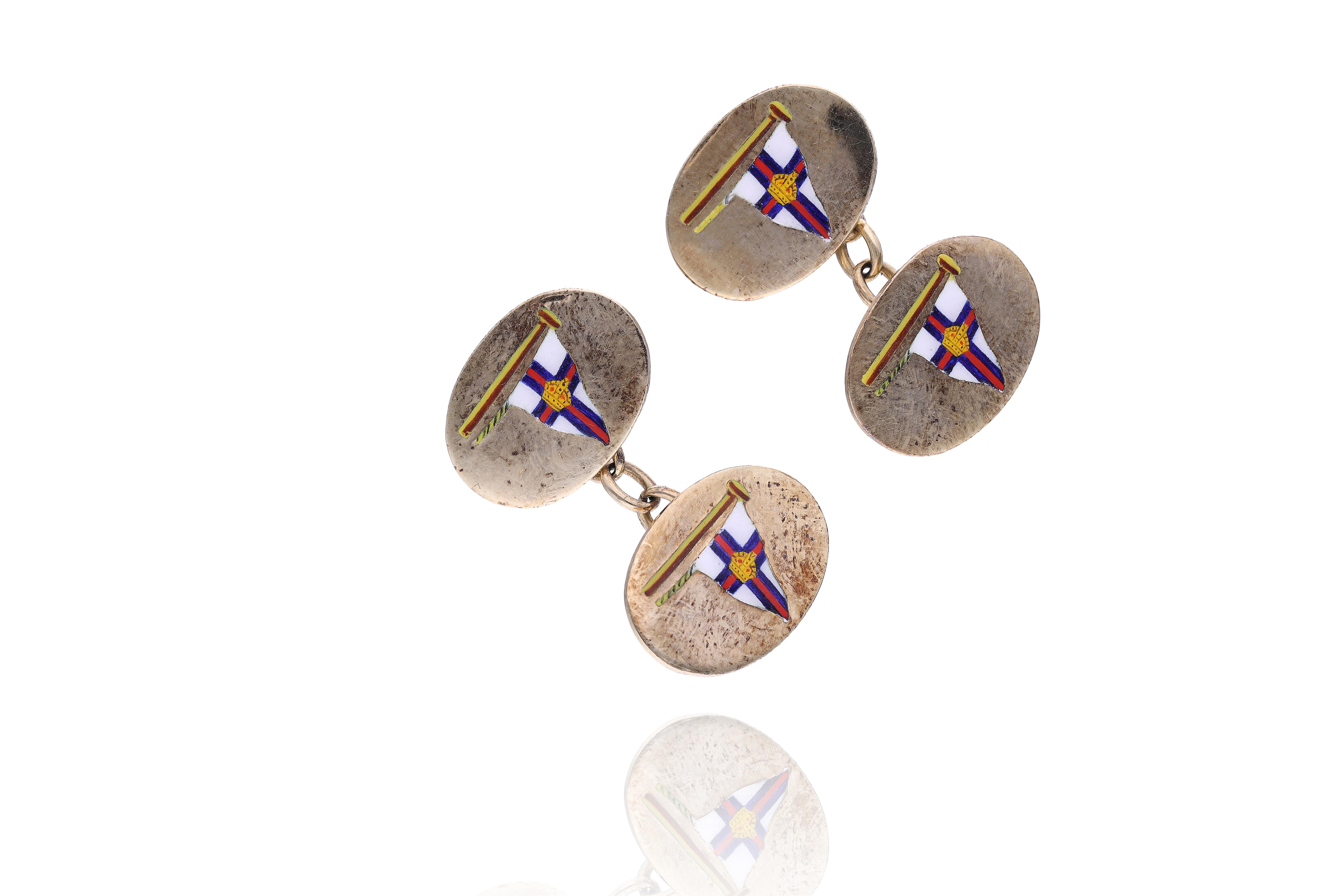 Gieves LTD, gemelli con smalti - Asta Preziosi