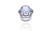 Anello con diamanti e acquamarina - Asta Preziosi