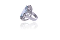 Anello con diamanti e acquamarina - Asta Preziosi