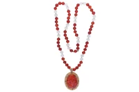 Perugini, collana con calcedonio, serpentino e zaffiri - Asta Preziosi