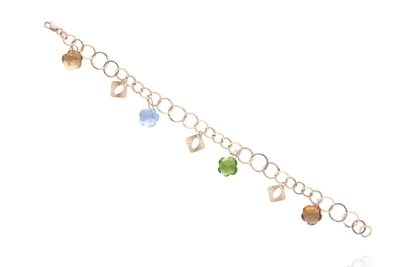 Bracciale con quarzi gialli e pietre - Asta Preziosi