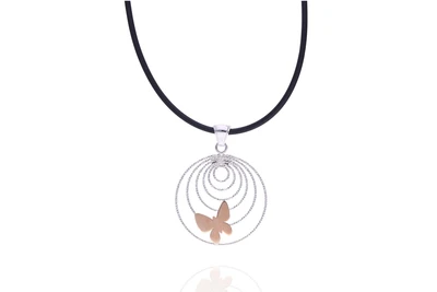 Ciondolo oro con collana in caucciu' - Asta Preziosi