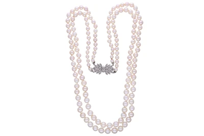 Collana di perle coltivate con diamanti - Asta Preziosi