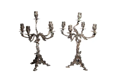 Coppia di candelabri in argento - Asta Preziosi