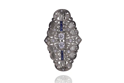 Spilla con zaffiri e diamanti - Asta Preziosi