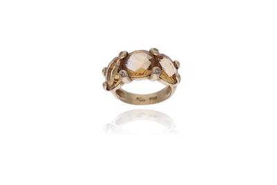 Anello con quarzi e diamanti - Asta Preziosi