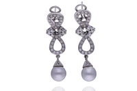 Orecchini con diamanti e perle coltivate - Asta Preziosi