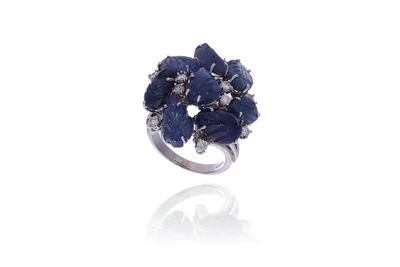 Anello con diamanti e zaffiri - Asta Preziosi