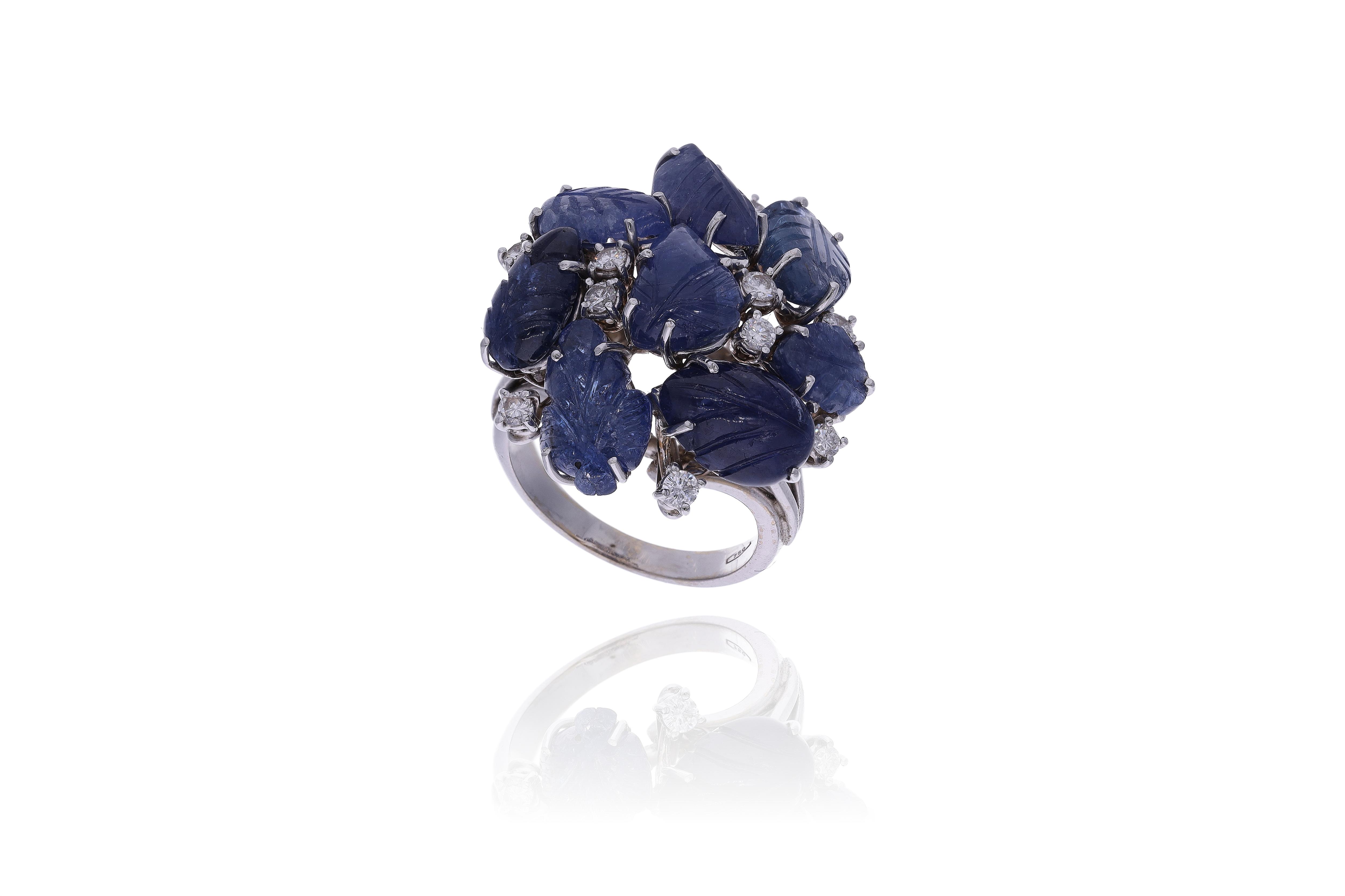 Anello con diamanti e zaffiri - Asta Preziosi