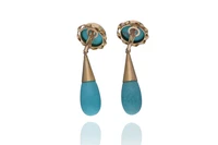 Orecchini con turchesi trattate - Asta Preziosi