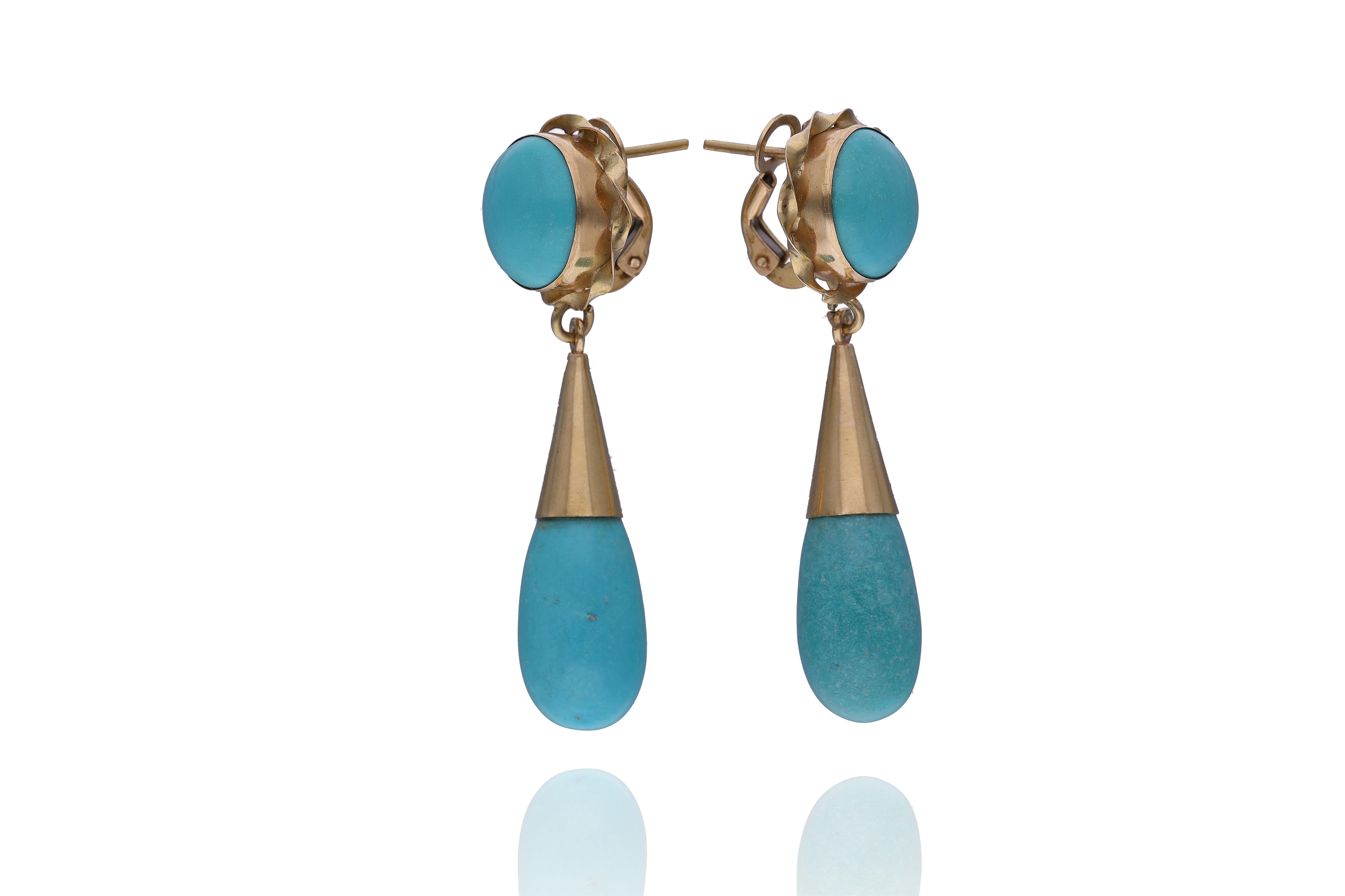 Orecchini con turchesi trattate - Asta Preziosi