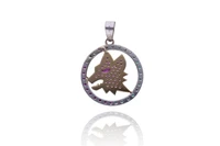 Ciondolo con diamanti, rubini e smeraldi - Asta Preziosi