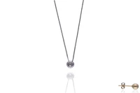 Collana con diamante e orecchino - Asta Preziosi