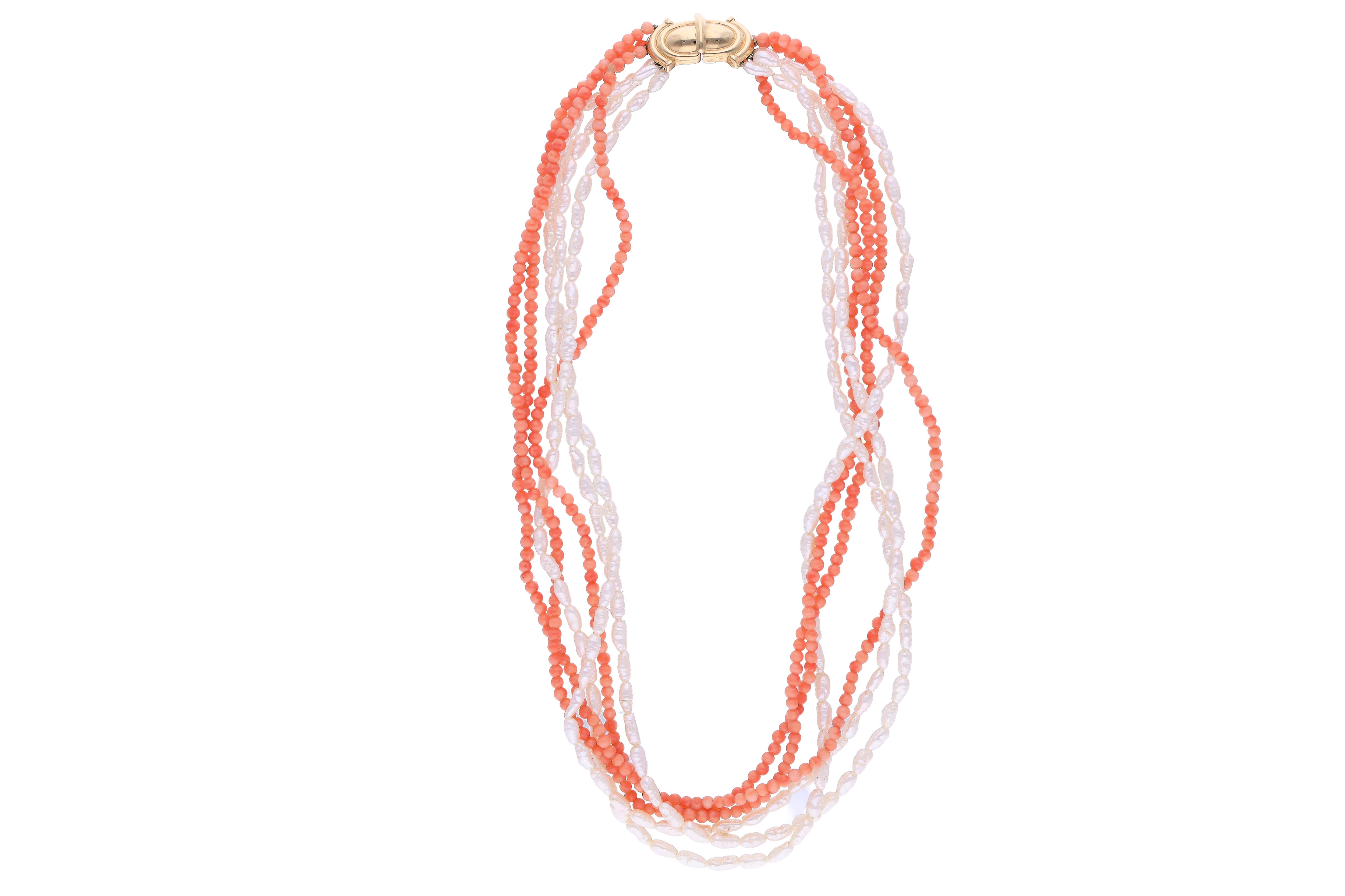 Collana con coralli e perle coltivate - Asta Preziosi