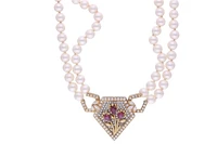 Collana di perle coltivate, diamanti e rubini - Asta Preziosi Collana di perle coltivate, diamanti e rubini - Asta Preziosi