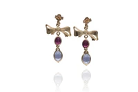Orecchini con granati e pietre - Asta Preziosi
