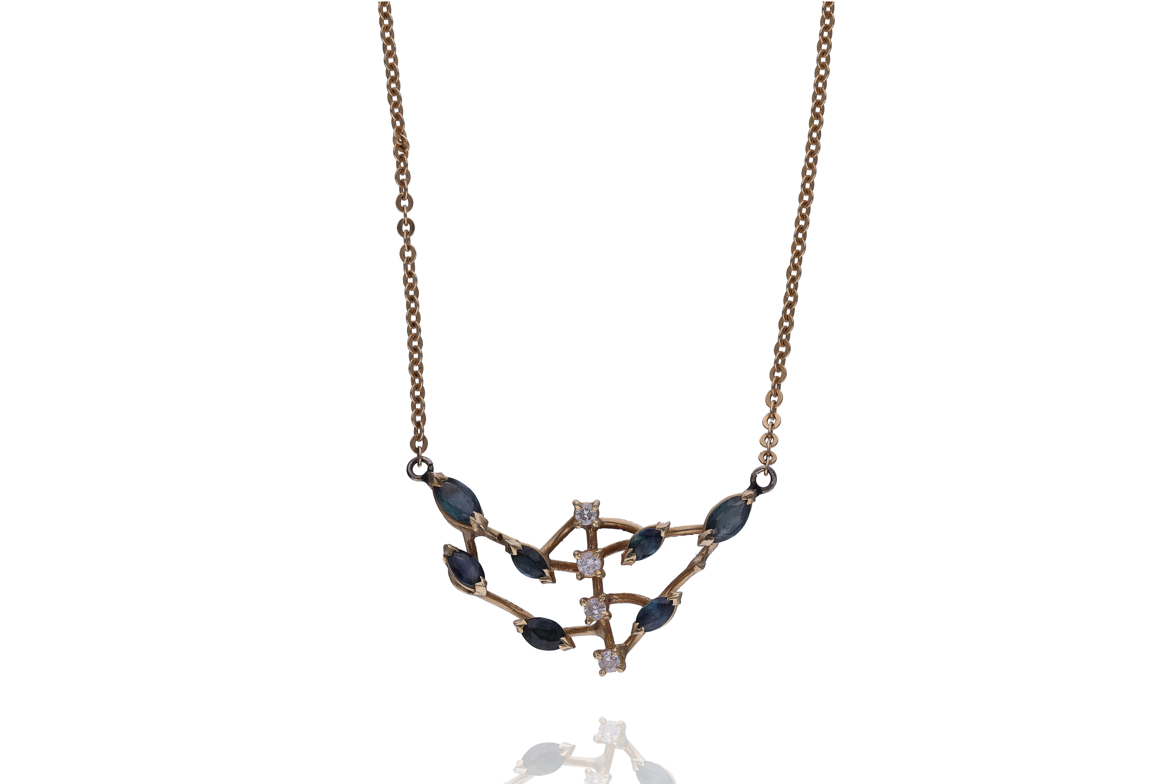 Collana con diamanti e zaffiri - Asta Preziosi