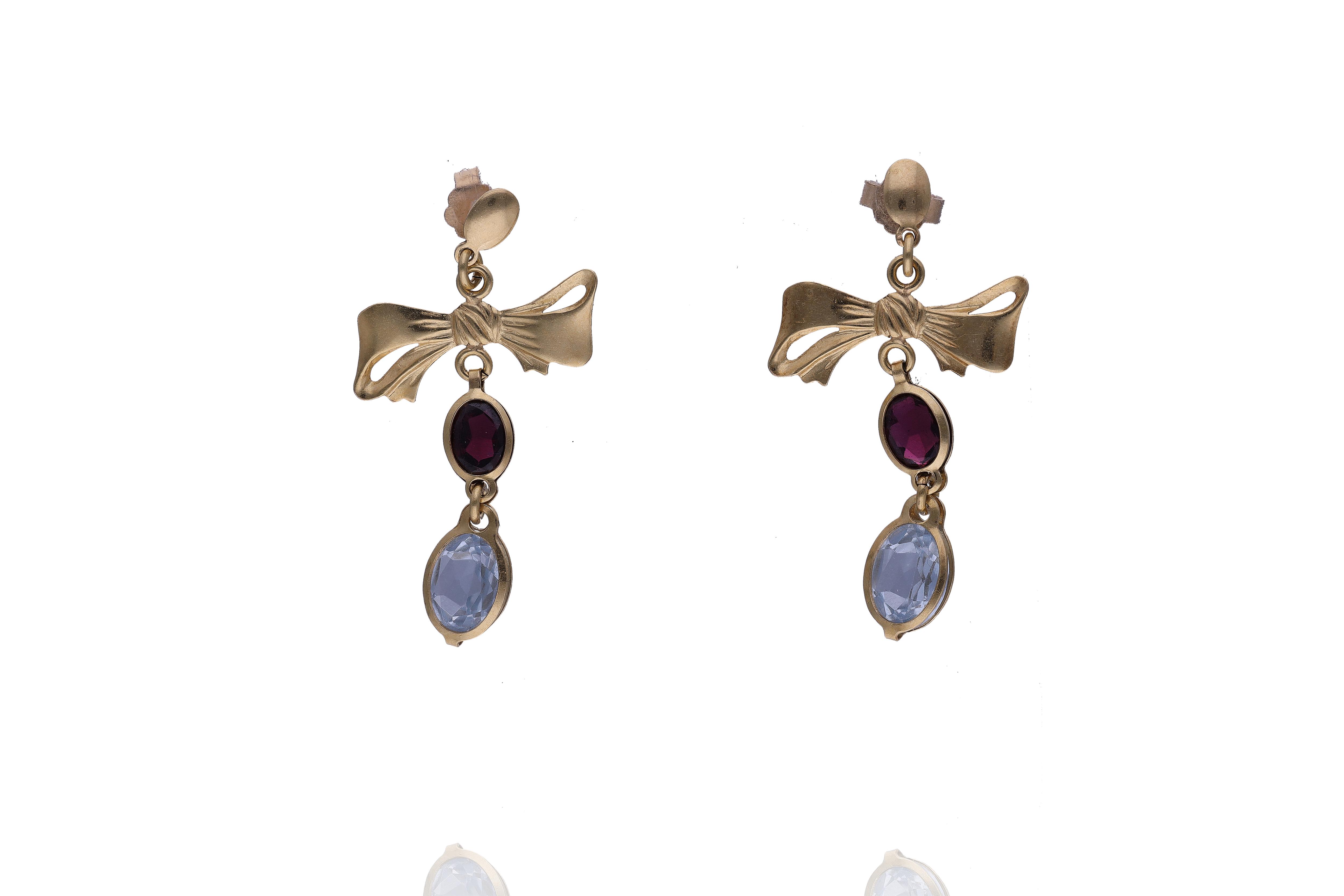 Orecchini con granati e pietre - Asta Preziosi