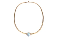 Collana con diamanti e topazio - Asta Preziosi