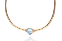 Collana con diamanti e topazio - Asta Preziosi