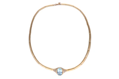 Collana con diamanti e topazio - Asta Preziosi