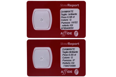 Due diamanti ct 0,58 e ct 0,56 - Asta Preziosi