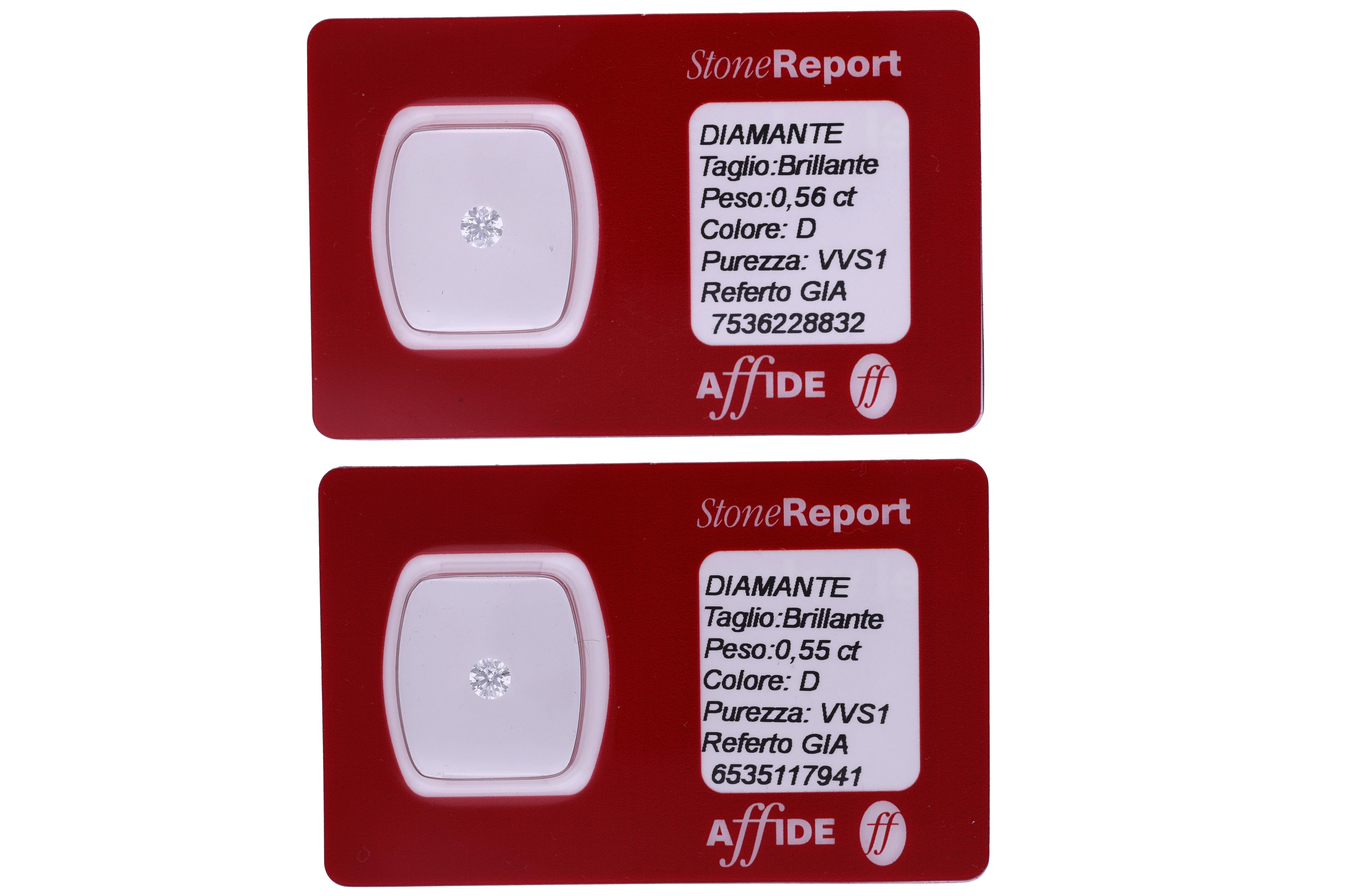 Due diamanti ct 0,56 e ct 0,55 - Asta Preziosi