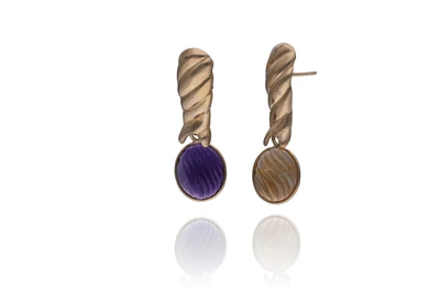 Orecchini con quarzo ed ametista - Asta Preziosi