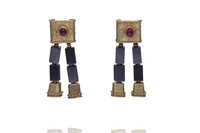 Orecchini con diamanti, rubini e ematiti - Asta Preziosi