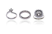 Tre anelli con diamanti - Asta Preziosi