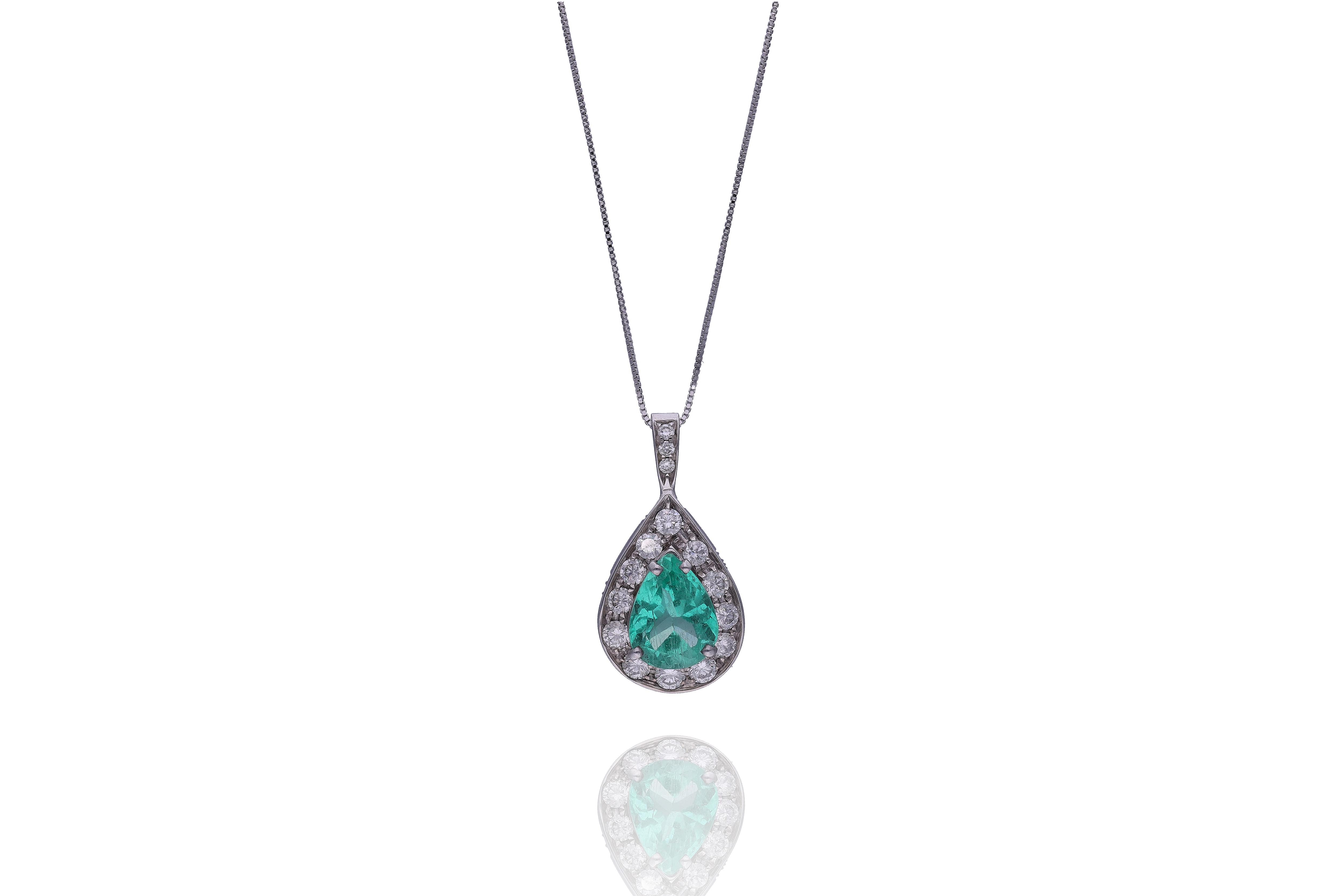 Collana con ciondolo con smeraldo e diamanti - Asta Preziosi