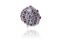 Spilla/ciondolo con diamanti, zaffiri e rubini - Asta Preziosi