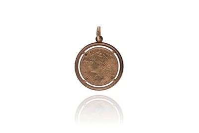 Ciondolo con 20 franchi svizzeri - Asta Preziosi