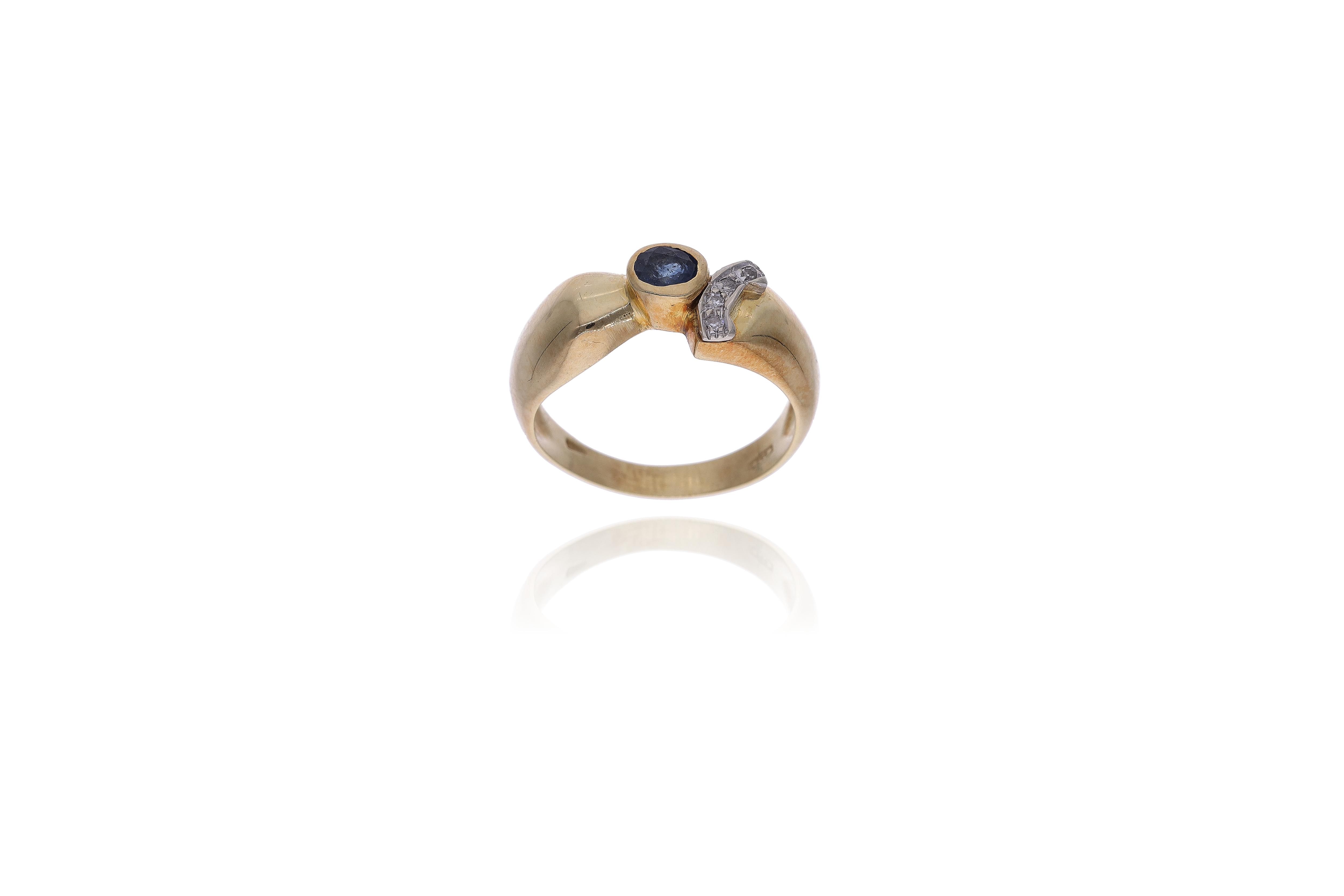 Anello con diamanti e zaffiro - Asta Preziosi