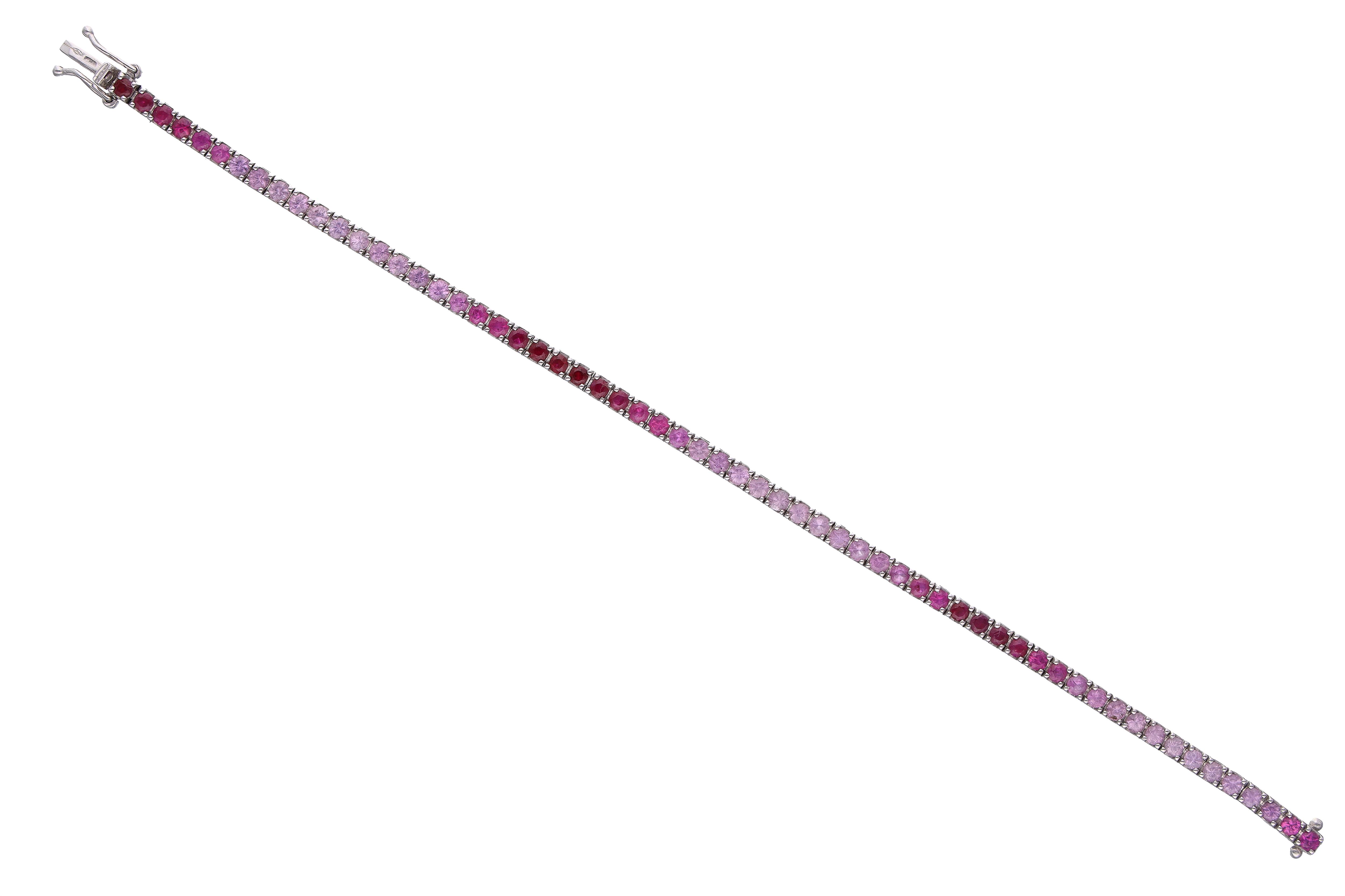 Bracciale con rubini e zaffiri rosa - Asta Preziosi