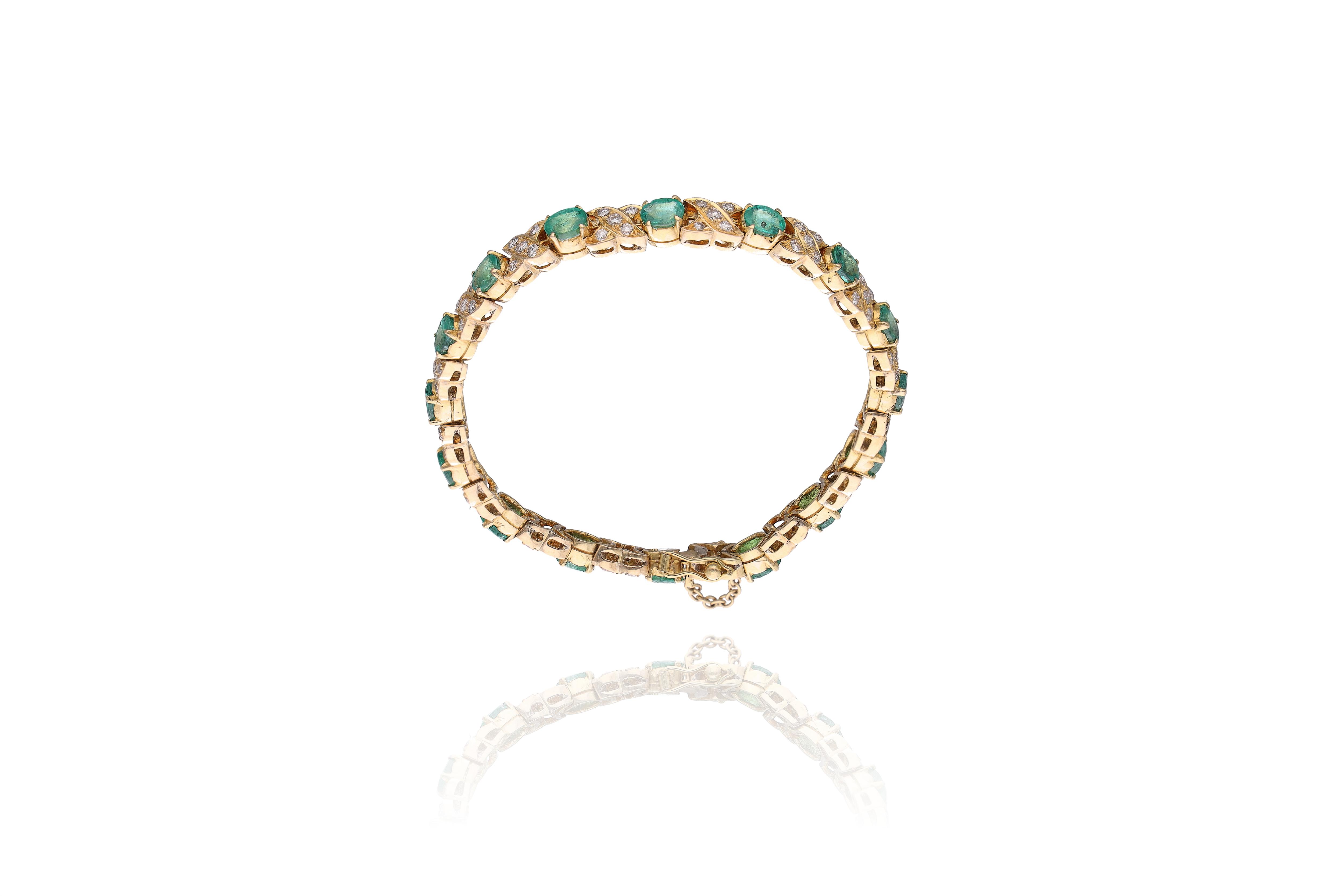 Bracciale con diamanti e smeraldi - Asta Preziosi