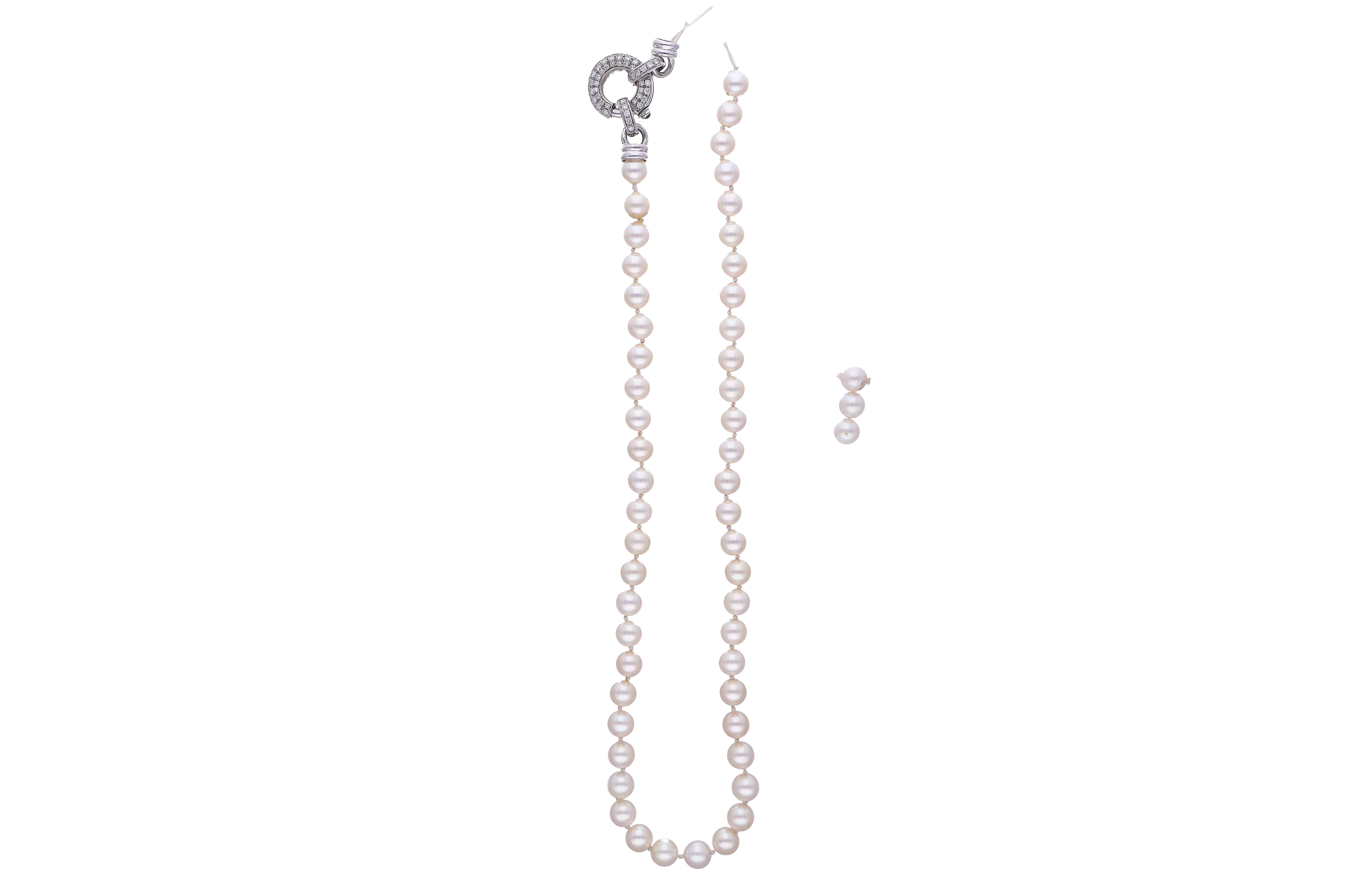 Recarlo, collana di perle coltivate e diamanti - Asta Preziosi
