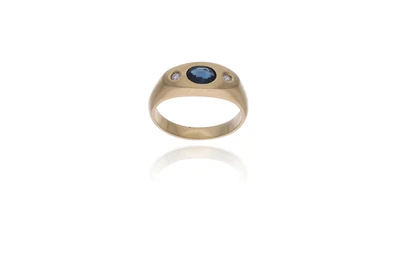 Anello con diamanti e zaffiro - Asta Preziosi