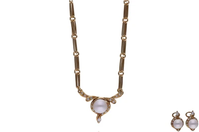Parure con perle coltivate e diamanti - Asta Preziosi Parure con perle coltivate e diamanti - Asta Preziosi