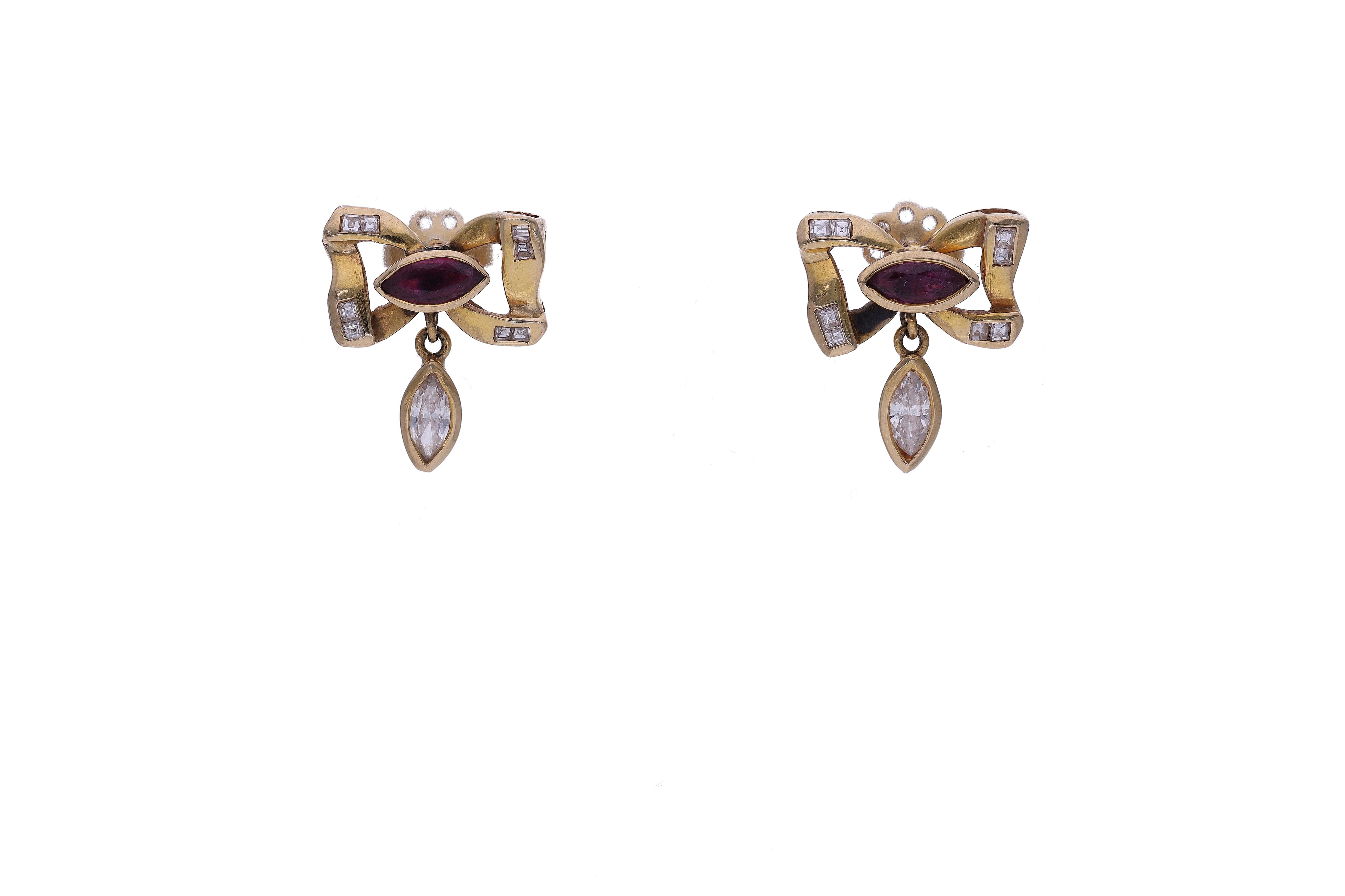 Orecchini con rubini e diamanti - Asta Preziosi