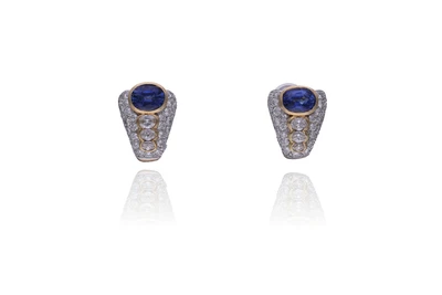 Orecchini con zaffiri e diamanti - Asta Preziosi