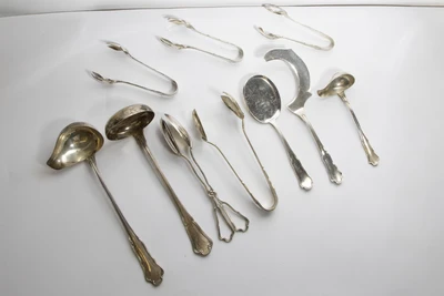 Dieci posate da portata in argento - Asta Preziosi