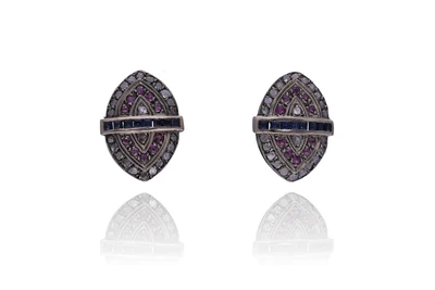 Orecchini con diamanti, rubini, zaffiri e pietre - Asta Preziosi