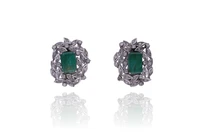 Orecchini con smeraldi e diamanti - Asta Preziosi