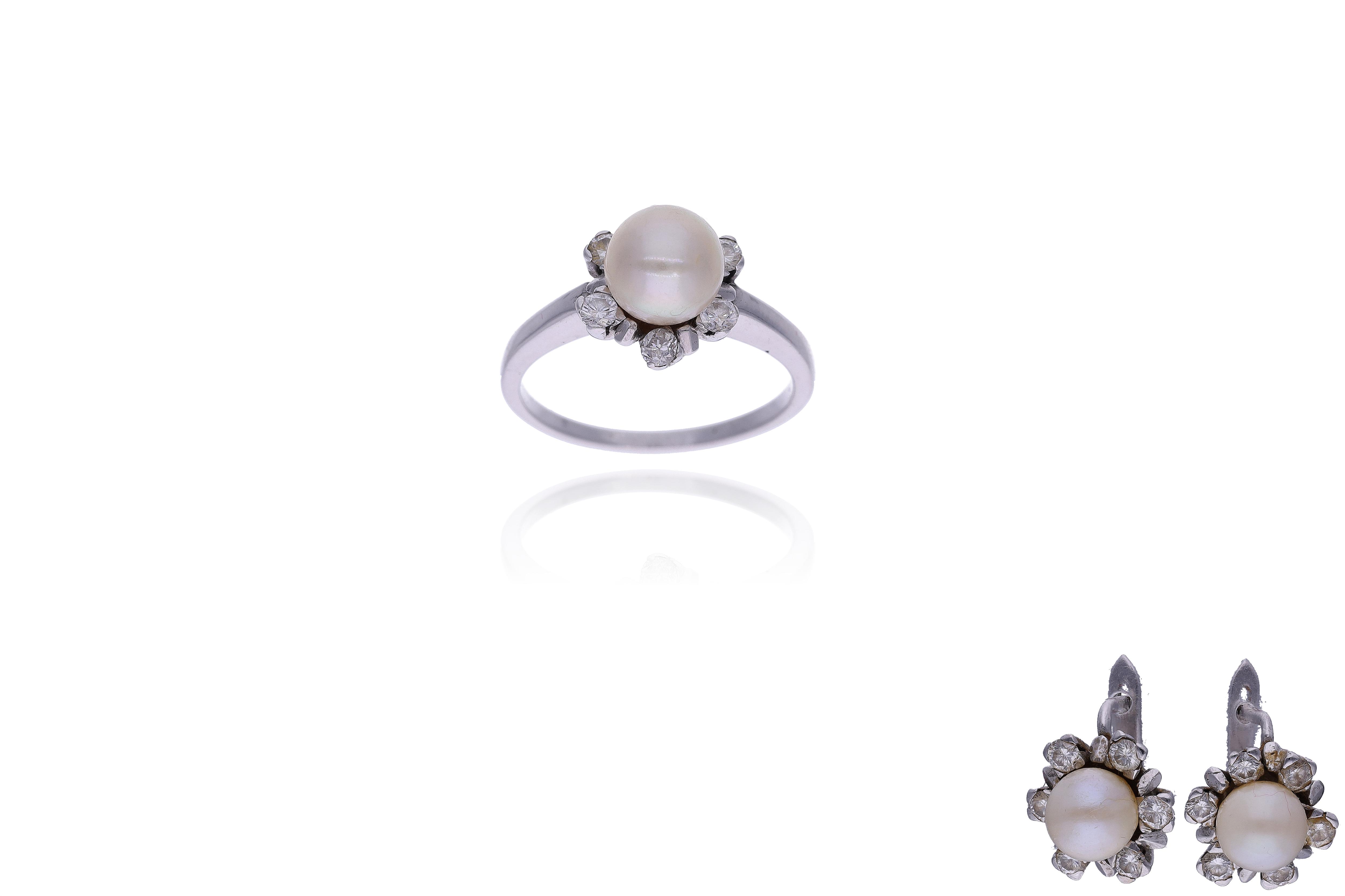 Parure con perle coltivate e diamanti - Asta Preziosi